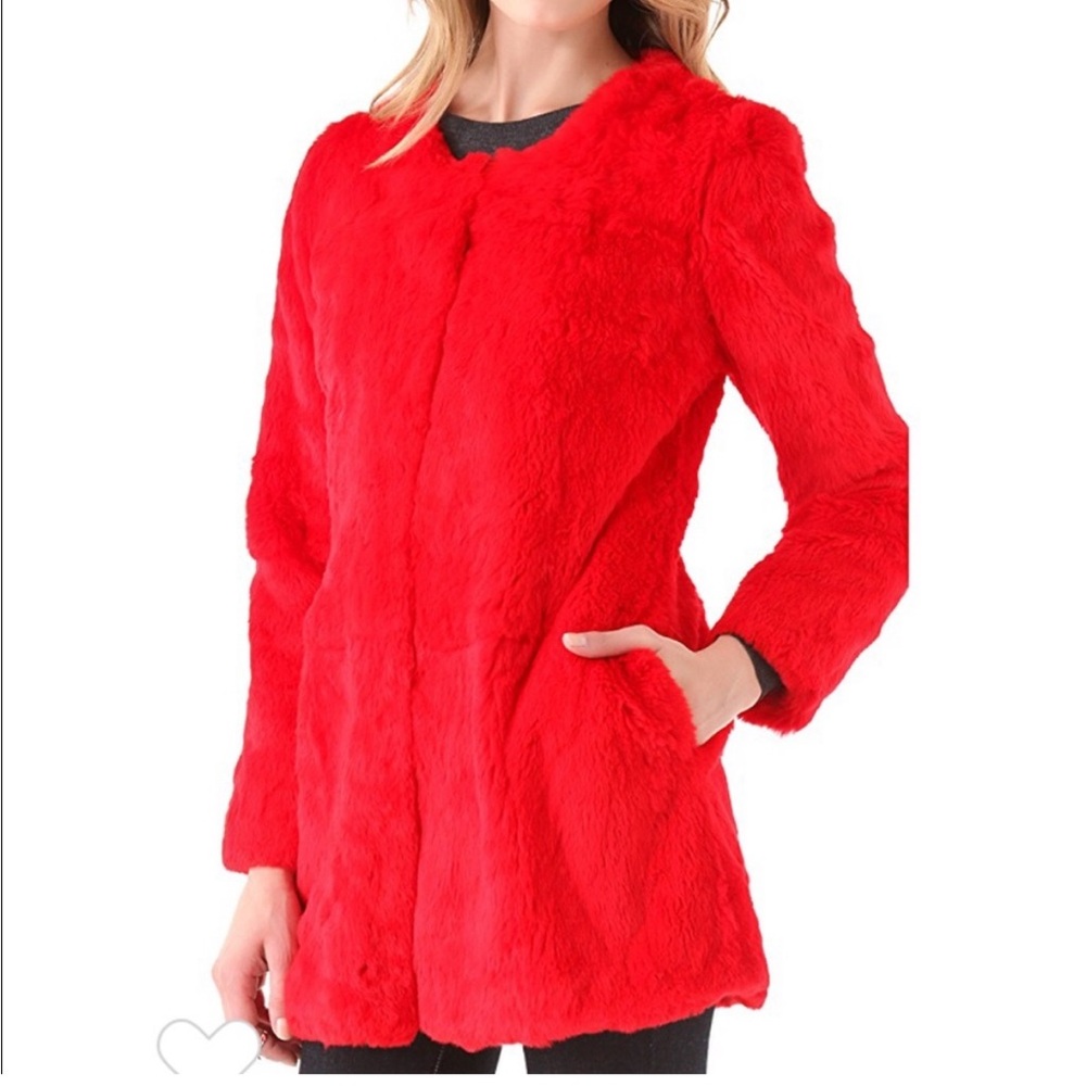 100% real rabbit fur Elizabeth and James from Bergdorf coat